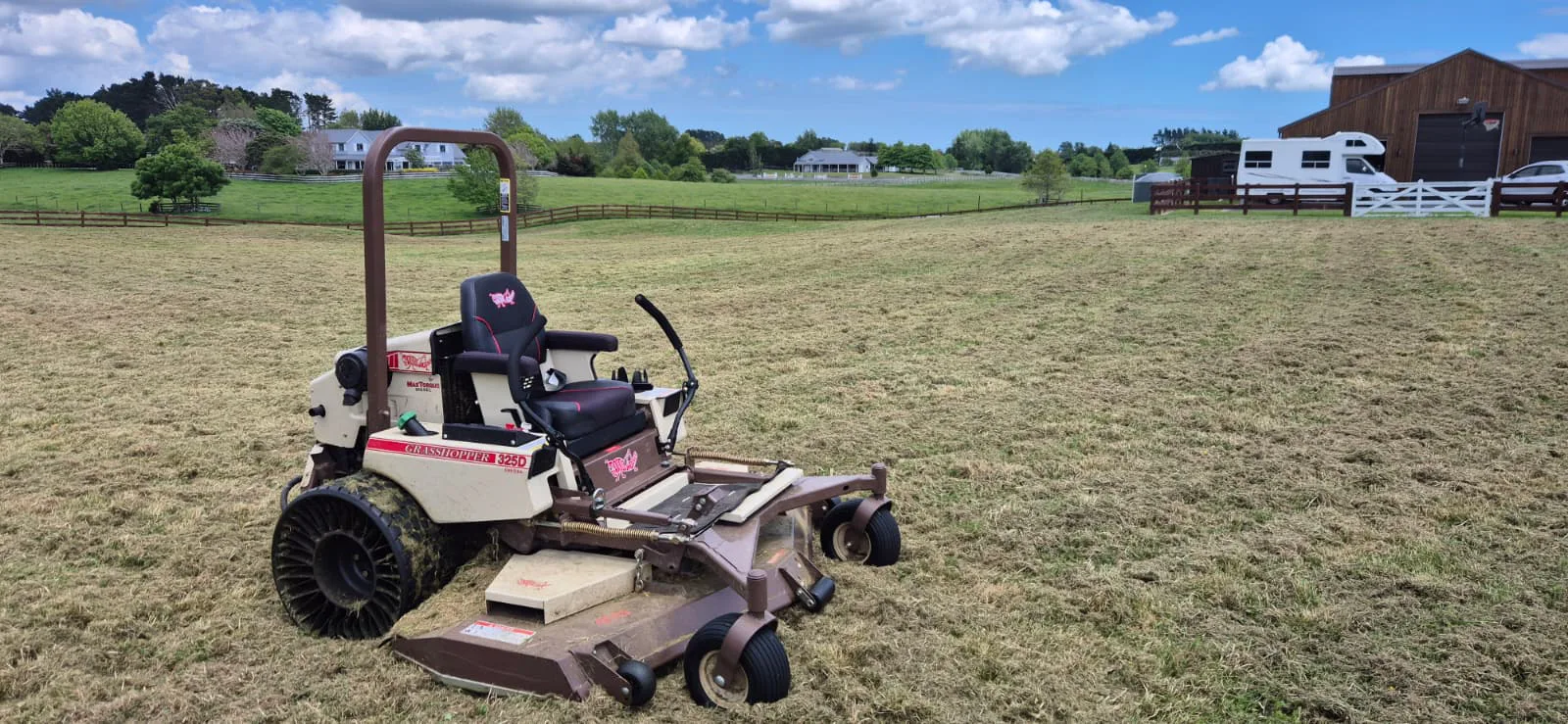 Remote mulcher working a steep slope